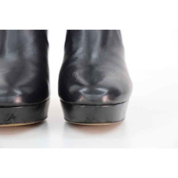 LK Bennett Platform Black Leather Sock Boots 4" Heel Size 6 or 6.5 - Picture 9 of 16